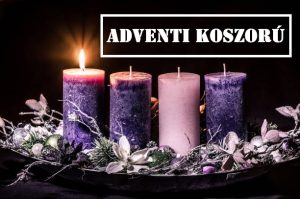 Adventi koszorú négy gyertyával és zöld fenyőággal